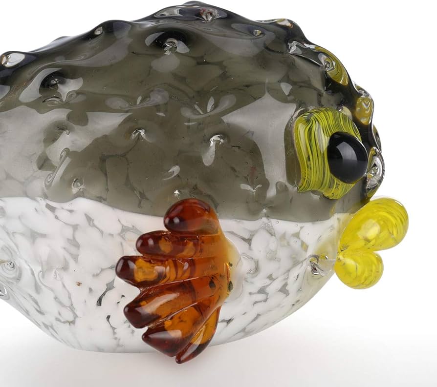 Amazon.co.jp: JJIU フグミニチュア置物動物手吹きガラスアート